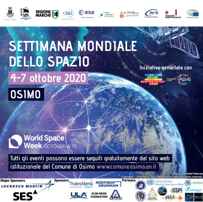 Settimana dello Spazio 2020 – gli eventi online del Comune di Osimo