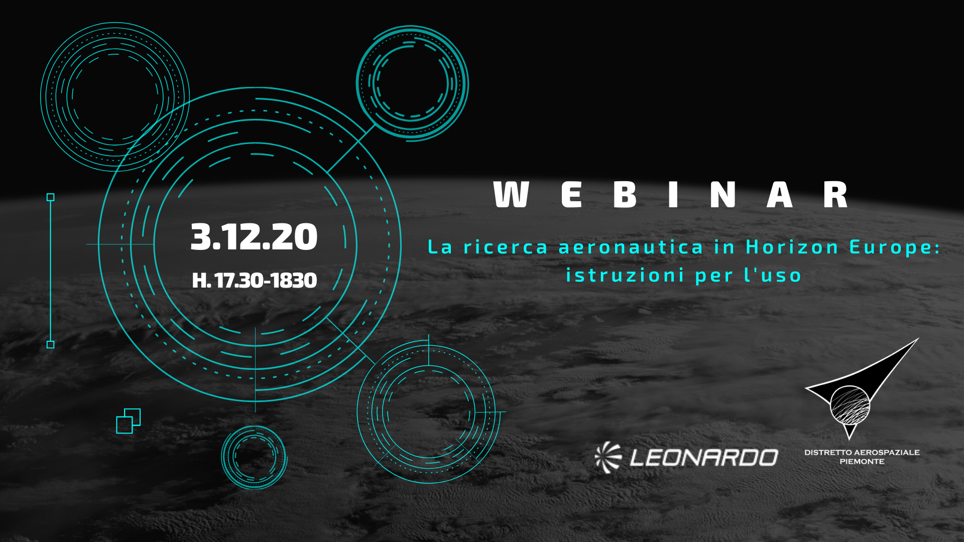 3 dicembre ore 17.30 Webinar “La ricerca aeronautica in Horizon Europe: istruzioni per l’ uso”