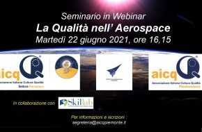 22 giugno 2021 ore 16,15: Webinar “La Qualità nell’Aerospace”