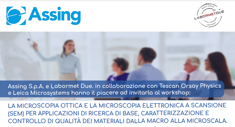 11-12 Maggio 2022: workshop sulla microscopia di  Labormet Due