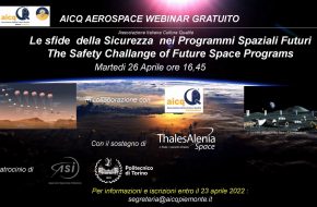 26 aprile ore 16.45: webinar “Le sfide della Sicurezza nei Programmi Spaziali Futuri”