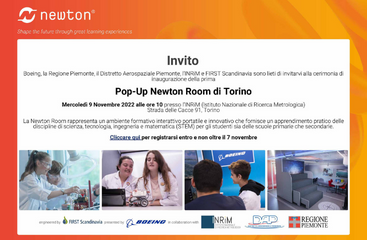 9 Novembre ore 10: cerimonia di inaugurazione della prima Pop-Up Newton Room di Torino