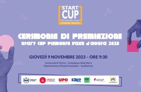 9/11/23 ore 9.30 Cerimonia di premiazione Start Cup Piemonte Valle d’Aosta 2023